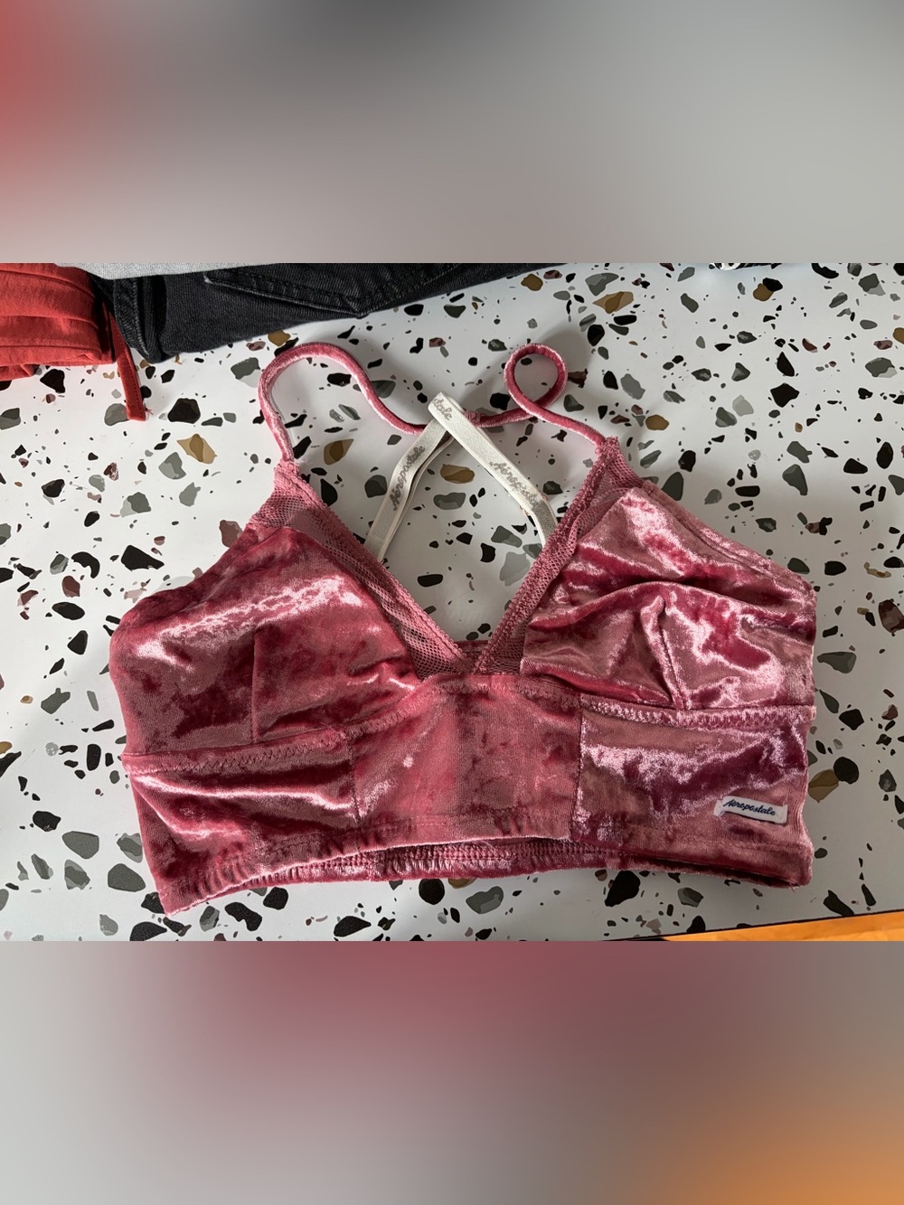 Velvet Bralette - Pink